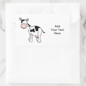 Schwarz-Weiß-Cartoon. Rechteckiger Aufkleber (Tasche)