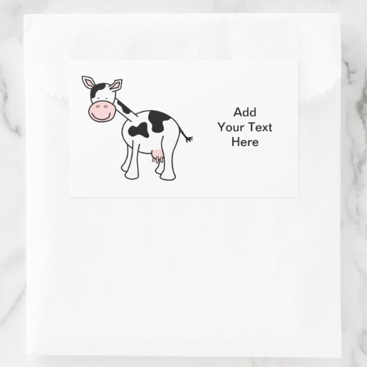 Schwarz-Weiß-Cartoon. Rechteckiger Aufkleber (Tasche)