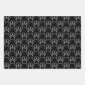 Schwarz-Weiß-Cartoon-Welpenmuster Geschenkpapier Set (Vorderseite 3)