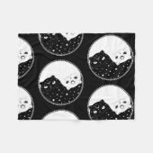 Schwarz-Weiß-Cartoon-Zeichen Fleecedecke (Vorderseite (Horizontal))