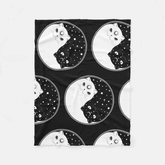 Schwarz-Weiß-Cartoon-Zeichen Fleecedecke (Vorderseite)