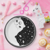 Schwarz-Weiß-Cartoon-Zeichen Pappteller (Party)