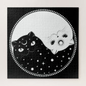 Schwarz-Weiß-Cartoon-Zeichen Puzzle (Horizontal)