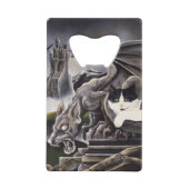 Schwarz-weiß Cat Gargoyle Geldbeutel Flaschenöffner (Rückseite)