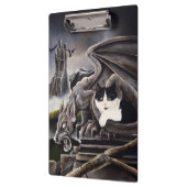 Schwarz-weiß Cat Gargoyle Klemmbrett (Links)