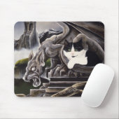 Schwarz-weiß Cat Gargoyle Mousepad (Mit Mouse)