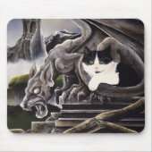 Schwarz-weiß Cat Gargoyle Mousepad (Vorne)