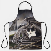 Schwarz-weiß Cat Gargoyle Schürze (Vorderseite)