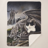 Schwarz-weiß Cat Gargoyle Sherpadecke (Vorderseite)