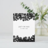 Schwarz-Weiß-Caviar-Punkte Hochzeit speichern das Ankündigungspostkarte (Stehend Vorderseite)