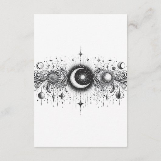 Schwarz-Weiß-Celestial Begleitkarte (Rückseite)