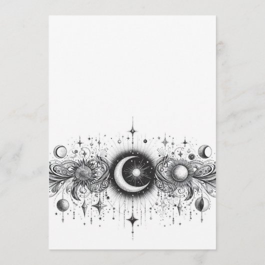 Schwarz-Weiß-Celestial Menükarte (Rückseite)