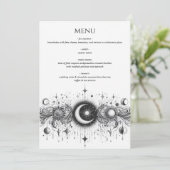 Schwarz-Weiß-Celestial Menükarte (Stehend Vorderseite)