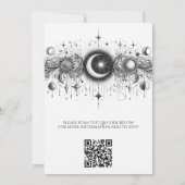 Schwarz-Weiß-Celestial mit QR-Code Hochzeit Einladung (Rückseite)