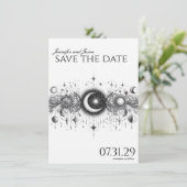Schwarz-Weiß-Celestial Save The Date (Stehend Vorderseite)