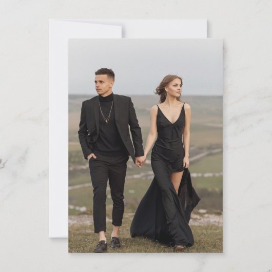 Schwarz-Weiß-Celestial Save The Date (Rückseite)