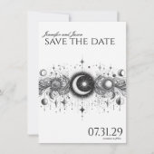 Schwarz-Weiß-Celestial Save The Date (Vorderseite)