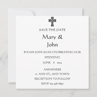 Schwarz-Weiß-Celtic-Hochzeitseinladung Einladung