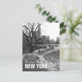 Schwarz-weiß Central Park New York Postkarte (Stehend Vorderseite)