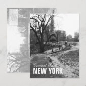 Schwarz-weiß Central Park New York Postkarte (Vorne/Hinten)