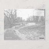 Schwarz-weiß Central Park New York Postkarte (Rückseite)