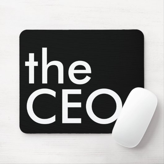 Schwarz-Weiß-CEO-Bold-Executiv-Typografie Mousepad (Mit Mouse)