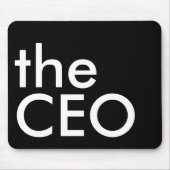 Schwarz-Weiß-CEO-Bold-Executiv-Typografie Mousepad (Vorne)
