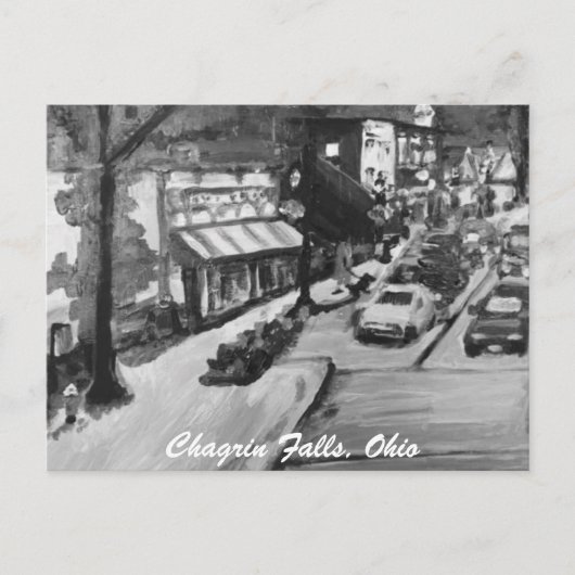 Schwarz & Weiß Chagrin Falls Ohio Malerei Postkart Postkarte (Vorderseite)
