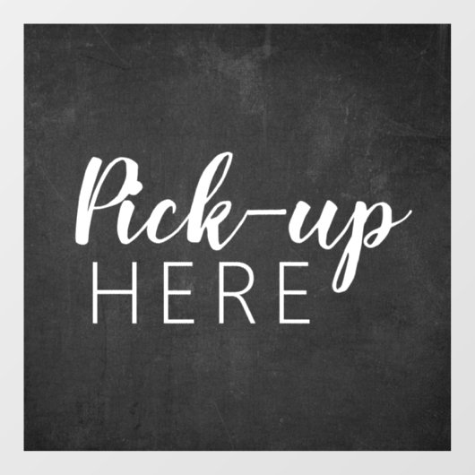 Schwarz-Weiß-Chalkboard | Restaurant Pick Here Fensteraufkleber (Blatt)