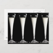 Schwarz-Weiß-Champagner-Glass-Flöten Postkarte (Vorne/Hinten)