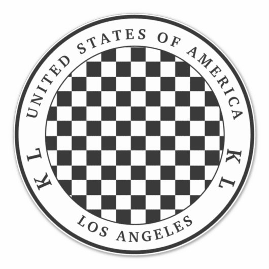 Schwarz-Weiß-Checkboard für Ferienaufkleber Aufkleber (Vorderseite)