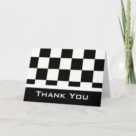 Schwarz/Weiß Checked Dankeschön Grußkarte Dankeskarte