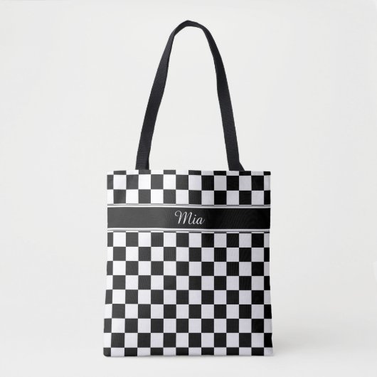 Schwarz-Weiß-Checkerboard-ID148 Tasche (Vorderseite)