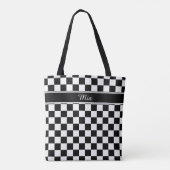 Schwarz-Weiß-Checkerboard-ID148 Tasche (Rückseite)