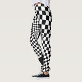 Schwarz-Weiß- CheckerboardLeggings Leggings (Links)