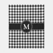 Schwarz-weiß Checkte Buffalo Kariertes Muster Mono Fleecedecke (Vorderseite)