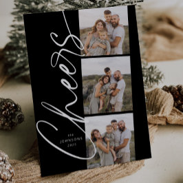 Schwarz & Weiß Cheers Elegantes Skript Weihnachten