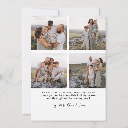 Schwarz & Weiß Cheers Elegantes Skript Weihnachten (Rückseite)