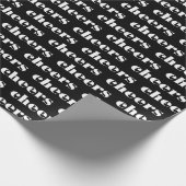 Schwarz-Weiß-Cheers-Muster Geschenkpapier (Ecke)