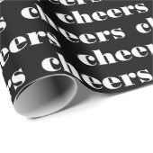Schwarz-Weiß-Cheers-Muster Geschenkpapier (Rolleneckpunkt)