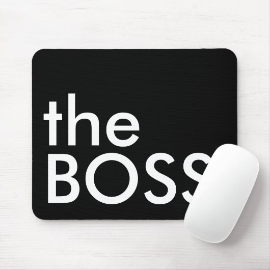 Schwarz-Weiß-Chef-Fette-Executiv-Typografie Mousepad (Mit Mouse)