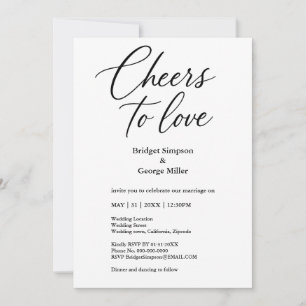 Schwarz-Weiß-Chef für Liebe Eleganter Hochzeitszau Einladung