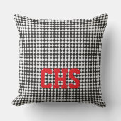 Schwarz-weiß Chef School INITIALS Red Student Spaß Kissen (Vorderseite)