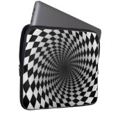 Schwarz-Weiß-Chekered Vortex | optische Illusion Laptopschutzhülle (Vorne Rechts)