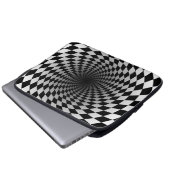 Schwarz-Weiß-Chekered Vortex | optische Illusion Laptopschutzhülle (Vorne Knopf)