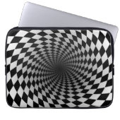 Schwarz-Weiß-Chekered Vortex | optische Illusion Laptopschutzhülle (Vorderseite)