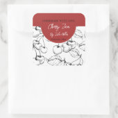 Schwarz-Weiß-Cherry-Marke Quadratischer Aufkleber (Tasche)