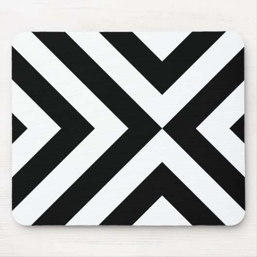 Schwarz-Weiß-Chevronen Mousepad (Vorne)