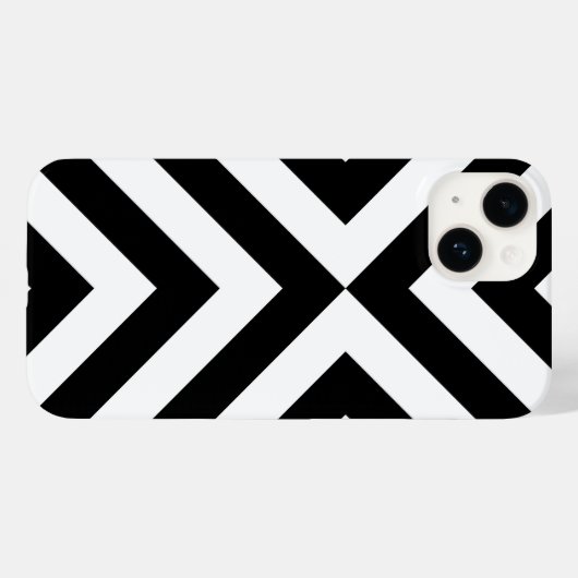 Schwarz-Weiß-Chevrons Case-Mate iPhone Hülle (Rückseite (Horizontal))