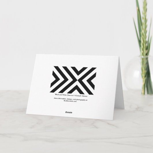 Schwarz-Weiß-Chevrons Dankeskarte (Rückseite)